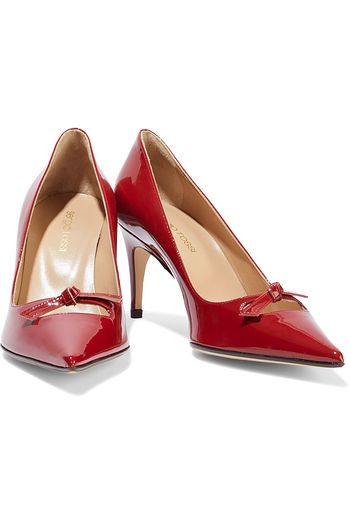 SERGIO ROSSI Isobel 75 knotted patent-leather pumps