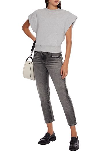 FRAME Mélange French cotton-terry top