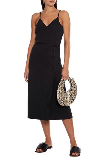 FRAME Morgan Pima cotton-jersey midi wrap dress