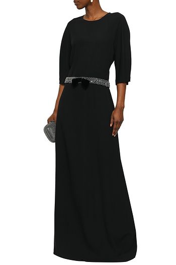 LANVIN Embellished satin-crepe gown