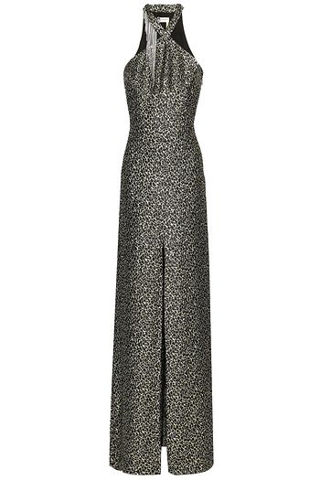 LANVIN Embellished metallic silk-blend jacquard gown