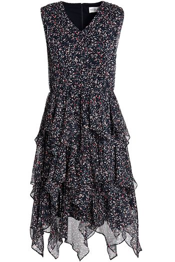 MIKAEL AGHAL Draped printed georgette dress