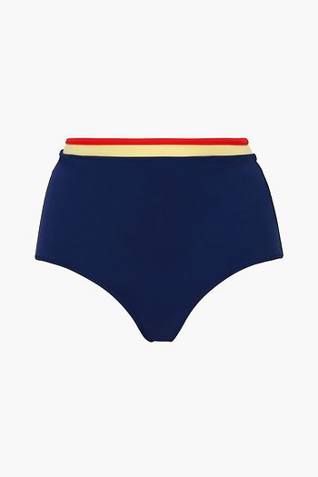SOLID & STRIPED Color-block high-rise bikini briefs