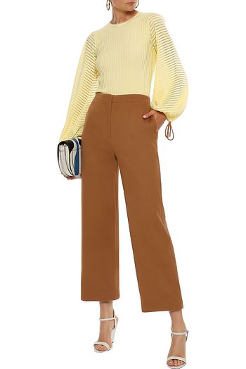 ROKSANDA Open knit-trimmed ribbed-knit top
