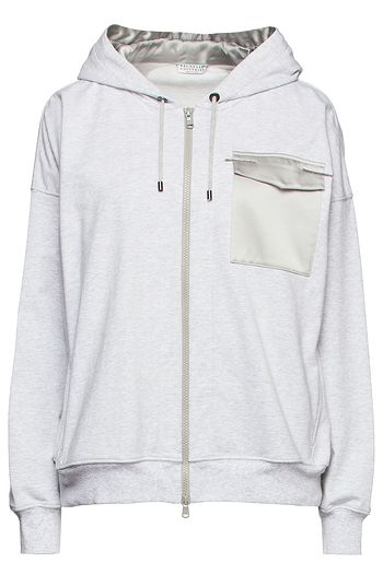 BRUNELLO CUCINELLI Hoodie aus Baumwollfrottee mit Zierperlen