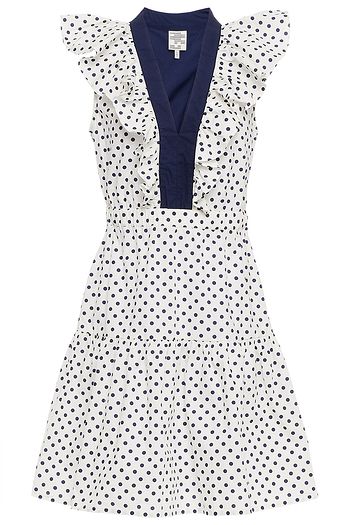 BAUM UND PFERDGARTEN Avaline ruffled polka-dot organic cotton-poplin mini dress