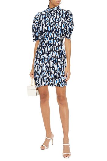 BAUM UND PFERDGARTEN Avany gathered printed crinkled-crepe mini dress