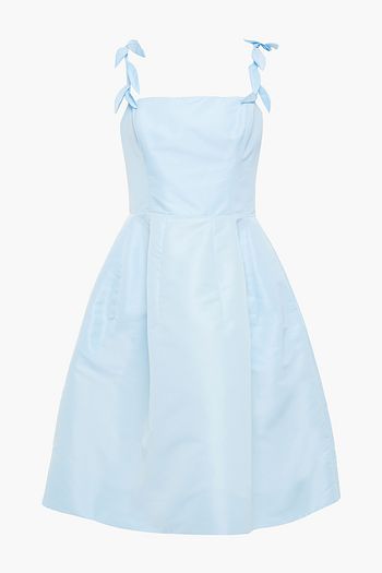 OSCAR DE LA RENTA Pleated taffeta dress