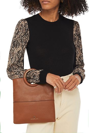 MICHAEL MICHAEL KORS Foldover Ring pebbled-leather shoulder bag