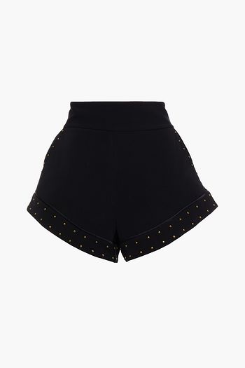 CAMILLA Shorts aus Seide mit Nieten und Seidensatinbesatz