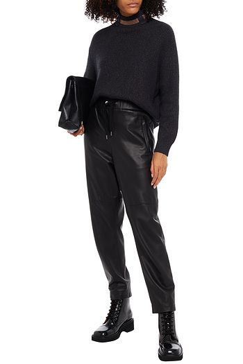 BRUNELLO CUCINELLI Bead-embellished ribbed metallic cashmere-blend sweater