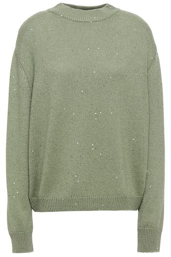 BRUNELLO CUCINELLI Embellished cashmere and wool-blend sweater