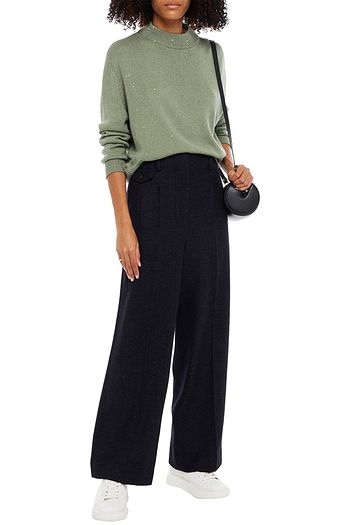 BRUNELLO CUCINELLI Embellished cashmere and wool-blend sweater