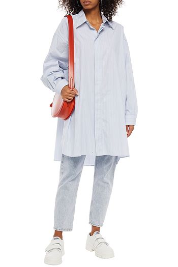 MAISON MARGIELA Gestreiftes Oversized-Hemd aus Baumwollpopeline