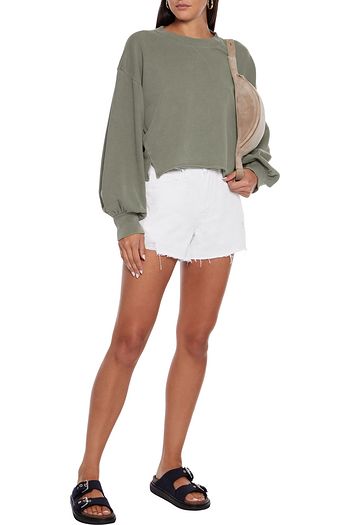 FRAME Easy gathered organic French Pima cotton-terry sweatshirt