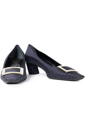 ROGER VIVIER Belle Vivier Trompette 45 pinstriped satin pumps