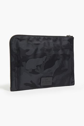 VALENTINO GARAVANI Leather-trimmed studded jacquard document case