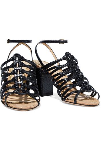 CHARLOTTE OLYMPIA Helvin knotted snake-effect leather sandals