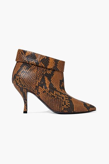 DRIES VAN NOTEN Snake-effect leather ankle boots