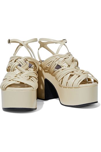 DRIES VAN NOTEN Woven leather platform sandals