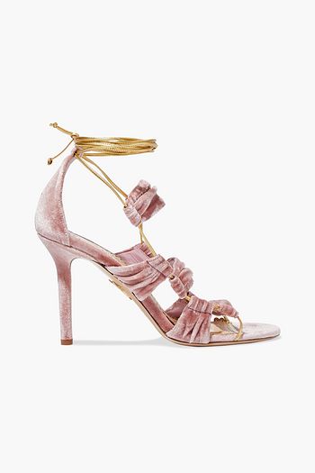 CHARLOTTE OLYMPIA Temptress ruched velvet sandals