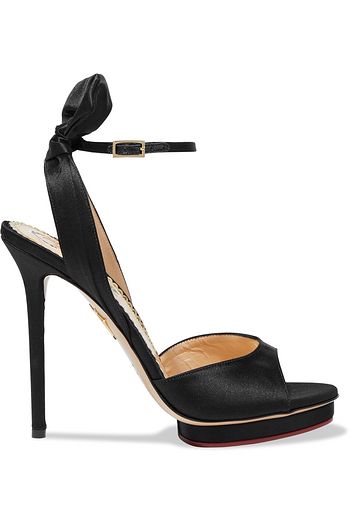 CHARLOTTE OLYMPIA Wallace bow-embellished satin platform sandals