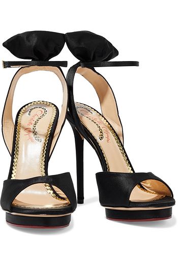 CHARLOTTE OLYMPIA Wallace bow-embellished satin platform sandals