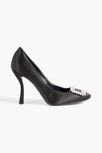 ROGER VIVIER Vertigo Diadem embellished satin pumps