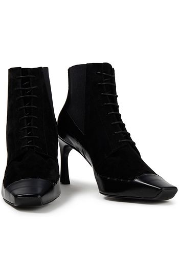ROGER VIVIER Trompette perforated leather and suede ankle boots