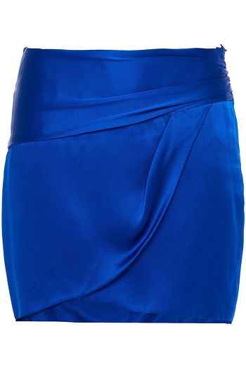 MICHELLE MASON Wrap-effect silk-satin mini skirt