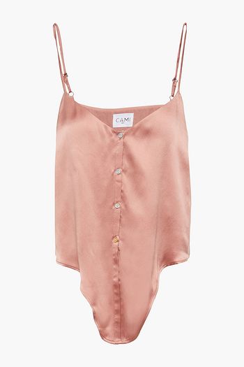 CAMI NYC Julie knotted silk-satin top
