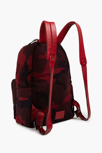 VALENTINO GARAVANI Embellished printed cotton-twill backpack