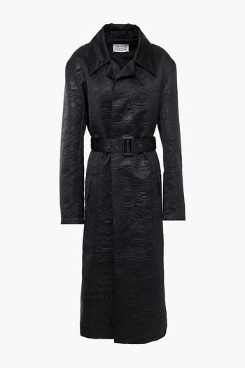 MAISON MARGIELA Mantel aus geprägtem Satin mit Gürtel