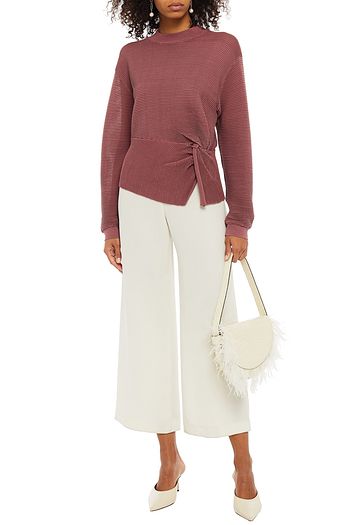 MICHELLE MASON Twisted ribbed cotton-blend sweater
