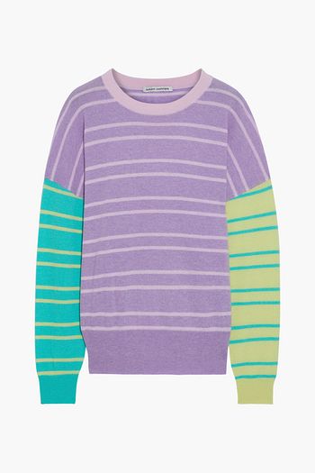 AUTUMN CASHMERE Boyfriend color-block striped cashmere sweater