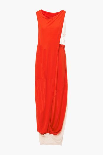 MARNI Satin-paneled stretch-jersey maxi dress