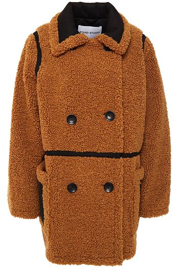 STAND STUDIO Chloe double-breasted faux shearling jacket