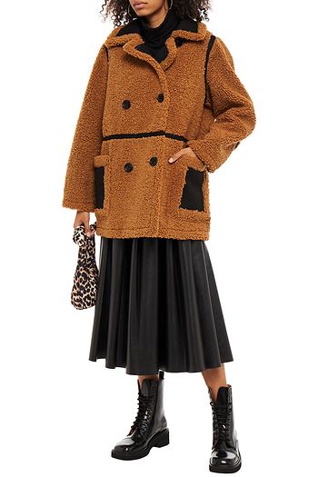 STAND STUDIO Chloe double-breasted faux shearling jacket