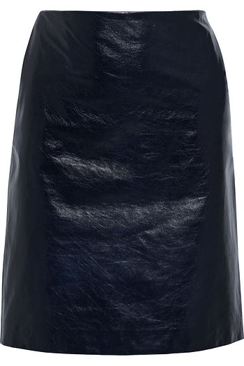 THEORY Clean glossed textured-leather mini skirt