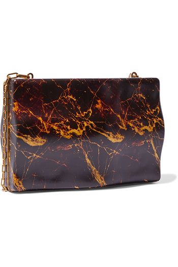 BOTTEGA VENETA Marbled leather box clutch