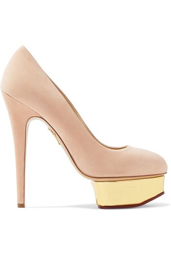 CHARLOTTE OLYMPIA Dolly suede platform pumps