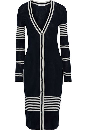 COTTON BY AUTUMN CASHMERE Striped ribbed cotton midi dress