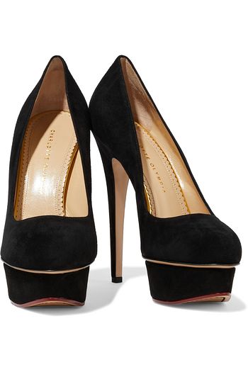 CHARLOTTE OLYMPIA Dolly suede platform pumps