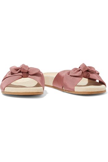 CHARLOTTE OLYMPIA Bow-embellished grosgrain slides