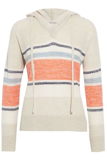 AUTUMN CASHMERE Striped waffle-knit cashmere hoodie