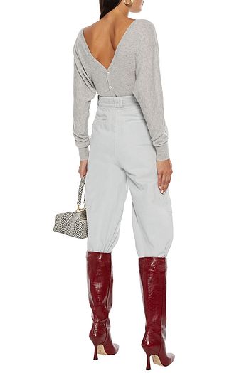 AUTUMN CASHMERE Reversible mélange cashmere cardigan