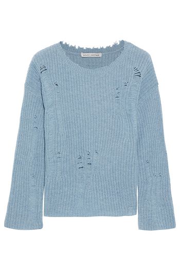 AUTUMN CASHMERE Distressed ribbed cashmere sweater