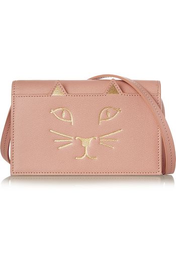 CHARLOTTE OLYMPIA Feline metallic printed textured-leather clutch