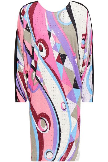 EMILIO PUCCI Crystal-embellished printed jersey mini dress
