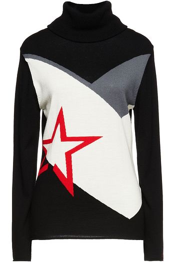 PERFECT MOMENT Intarsia merino wool turtleneck sweater